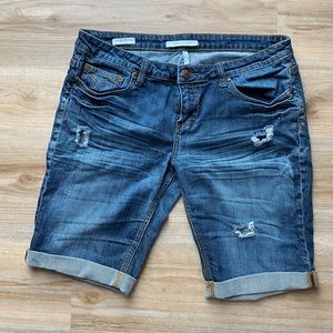 Cuffed denim Bermuda short